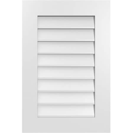 Ekena Millwork Vertical Surface Mount PVC Gable Vent: Non-Functional, w/ 3-1/2"W x 1"P Standard Frame, 20"W x 30"H GVPVE20X3001SN